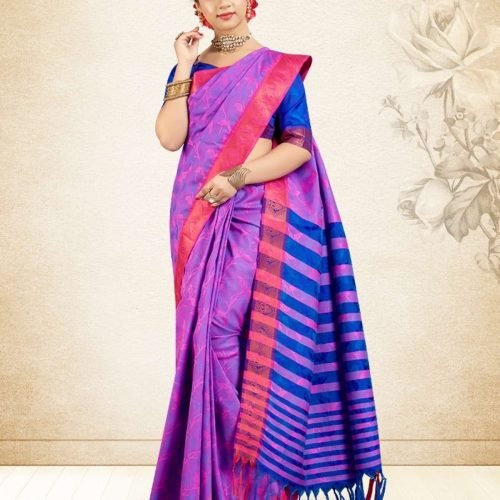 DHIYA - Semi Silk Saree #5678 Purple X Royal Blue