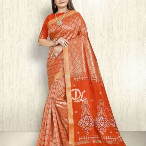 INDRAJA - #5604 Platinum Zari Jacquard Saree